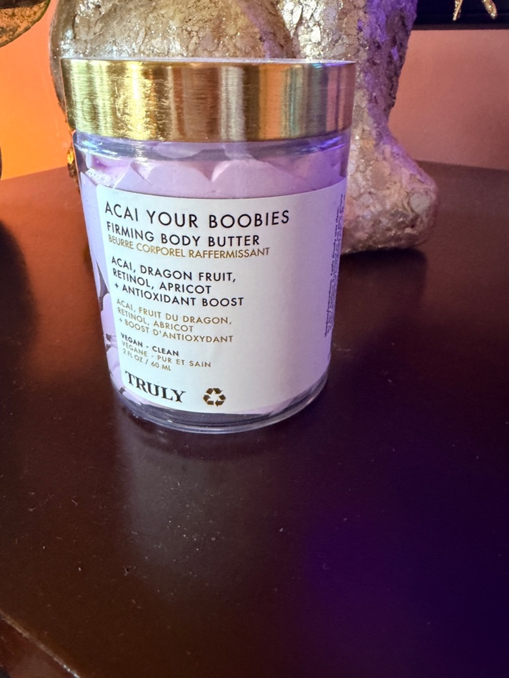 TRULY Acai Your Boobies Firming Body Butter - Pink & Gold Lid